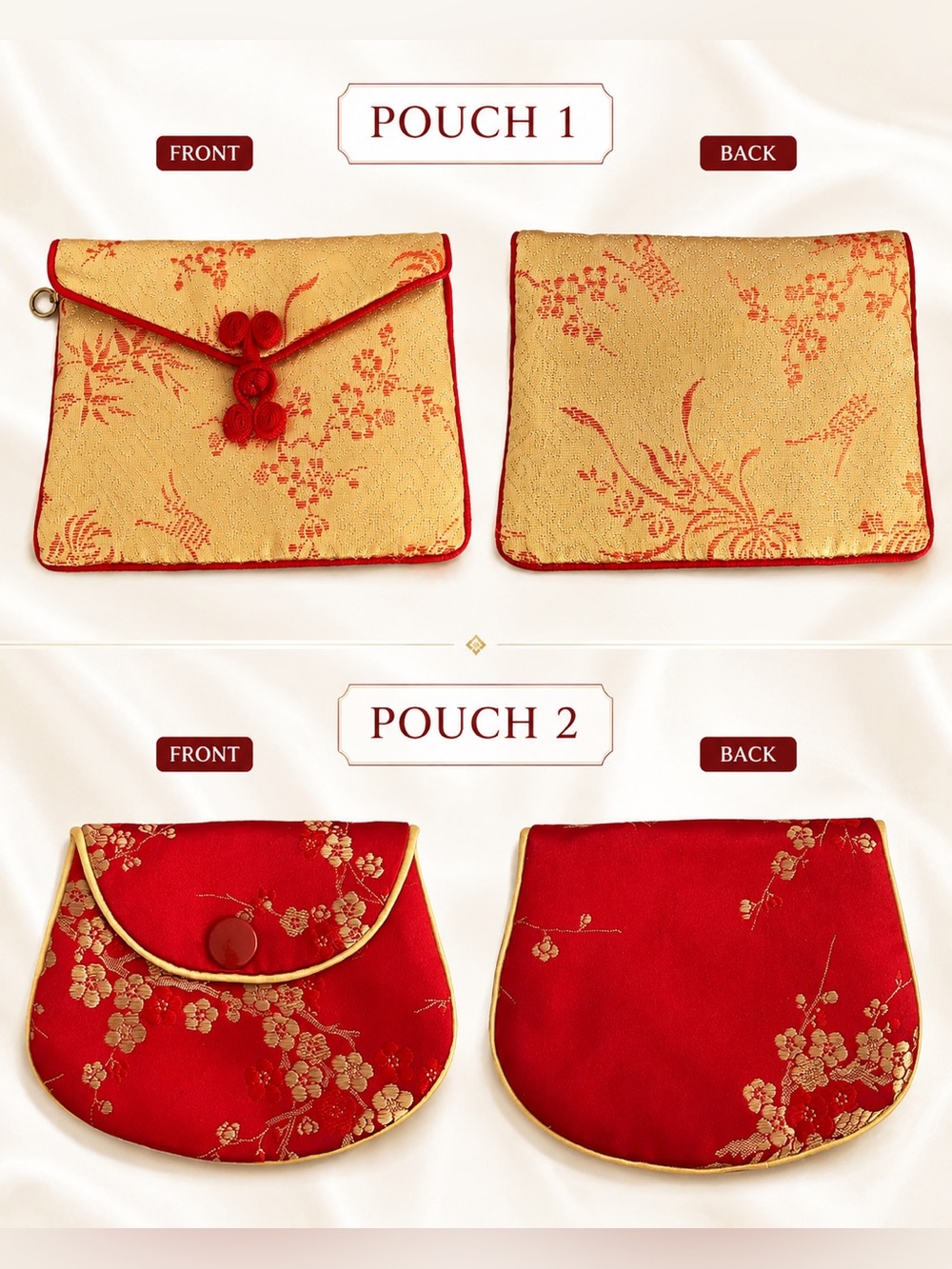 ✨ Chinese Style Brocade Jewelry Coin Pouch Set of 2✨